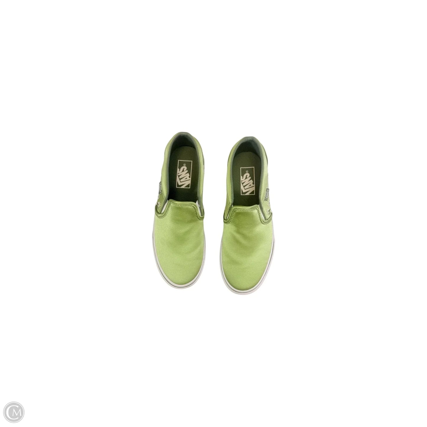 Shoes Sneakers Platform By Vans In Green & White, Size: 7
