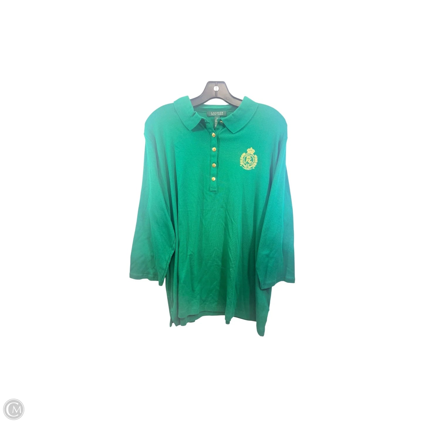 Top 3/4 Sleeve By Lauren By Ralph Lauren In Green, Size: 2x