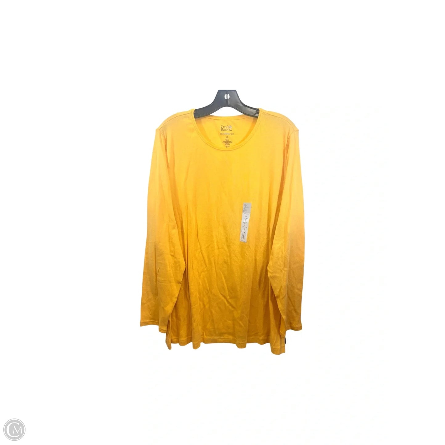 Top Long Sleeve By Croft And Barrow In Yellow, Size: 2x