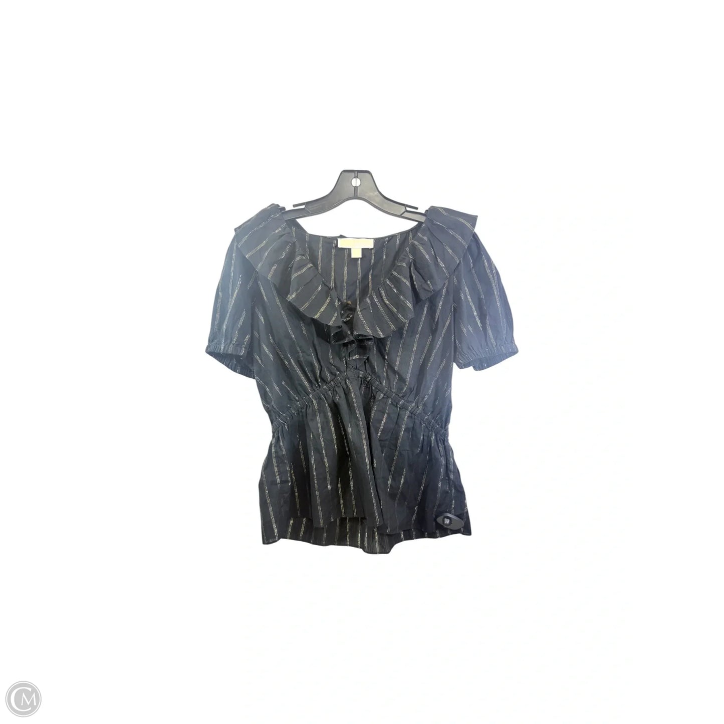 Top Short Sleeve By Michael By Michael Kors In Black & Gold, Size: M