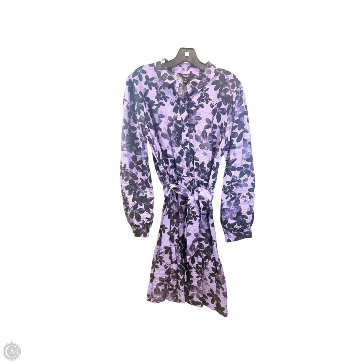 Dress Casual Midi By Simply Vera In Black & Purple, Size: M