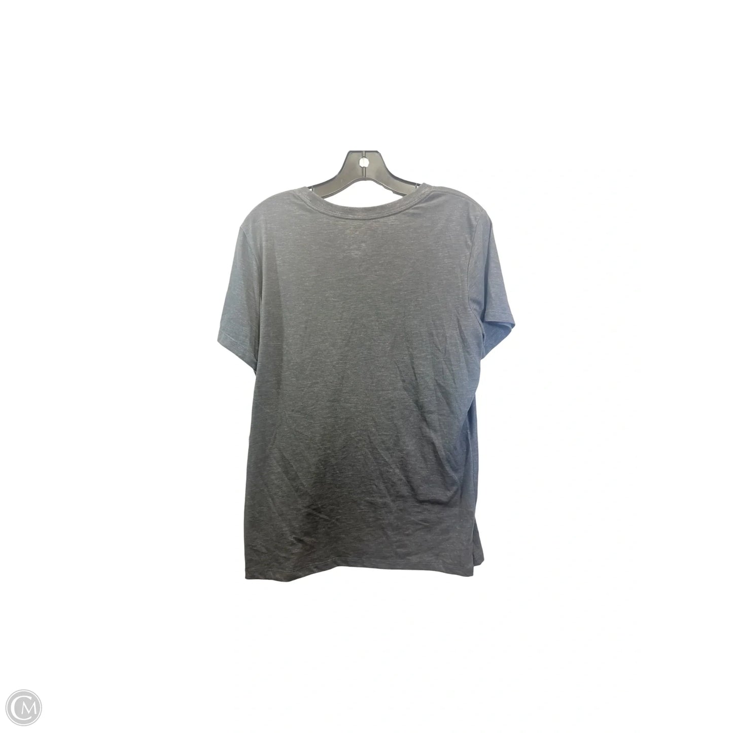 Athletic Top Short Sleeve By Nike In Grey & Pink, Size: L