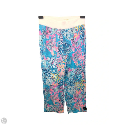 Pants Designer By Lilly Pulitzer In Blue & Pink, Size: M