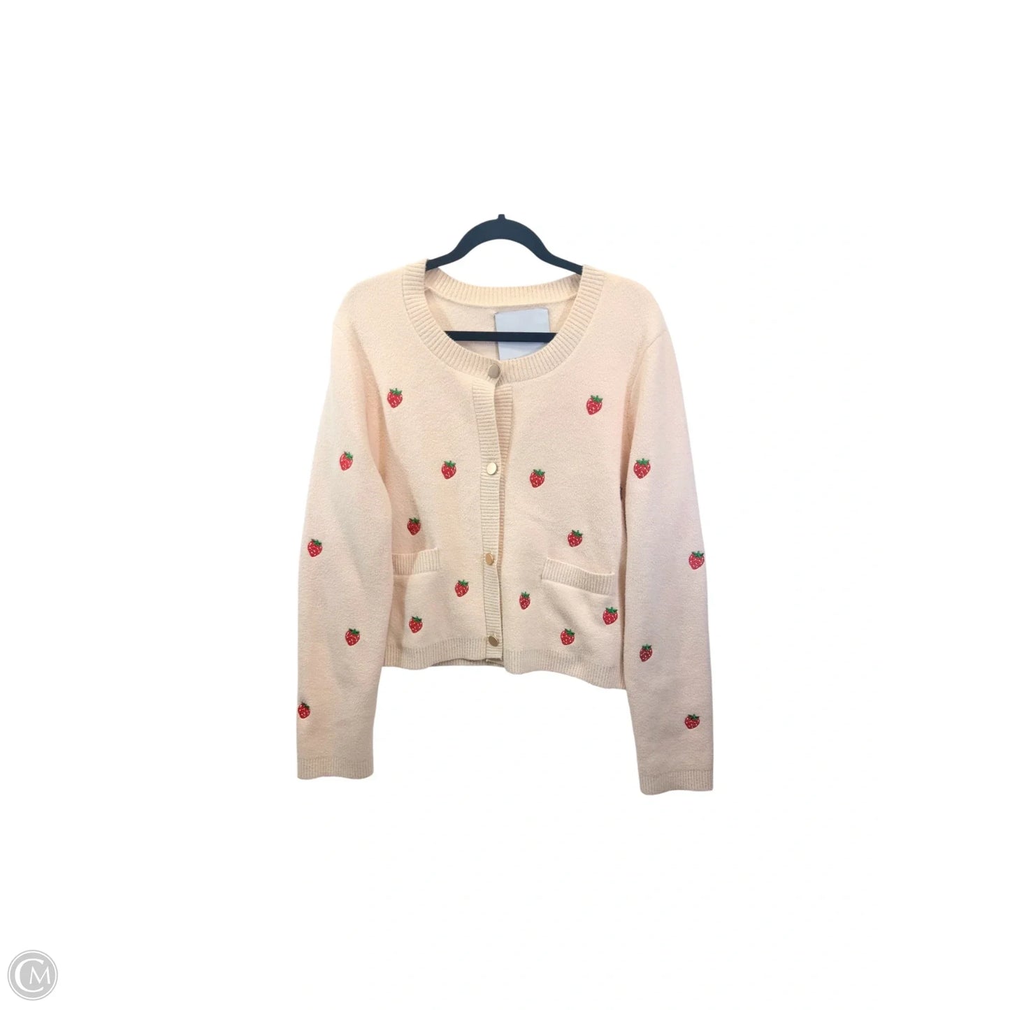 Sweater Cardigan By NVLT In Red & Tan, Size: L