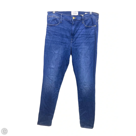 Jeans Skinny By Frame In Blue Denim, Size: 12