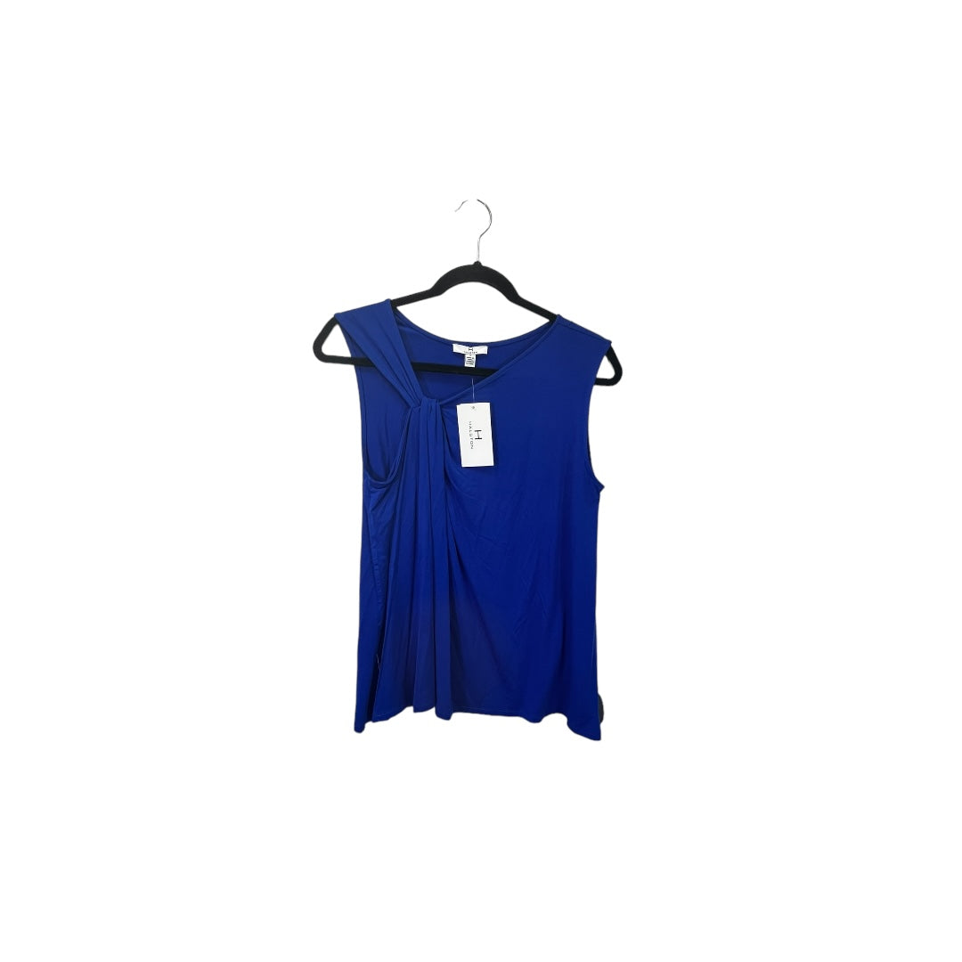 Blue Top Sleeveless Designer Halston, Size S