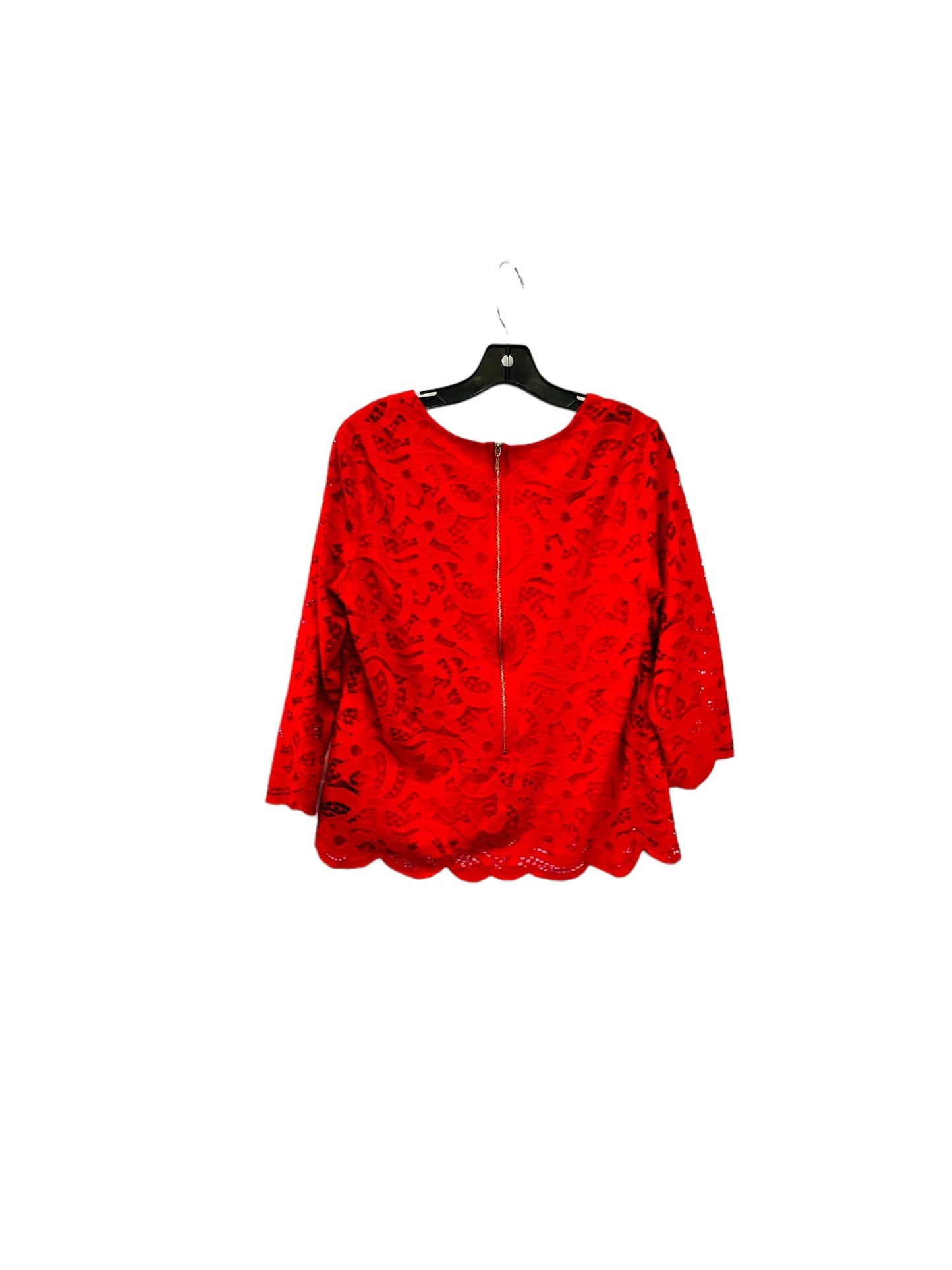 Red Top Long Sleeve Designer Nanette Lepore, Size M