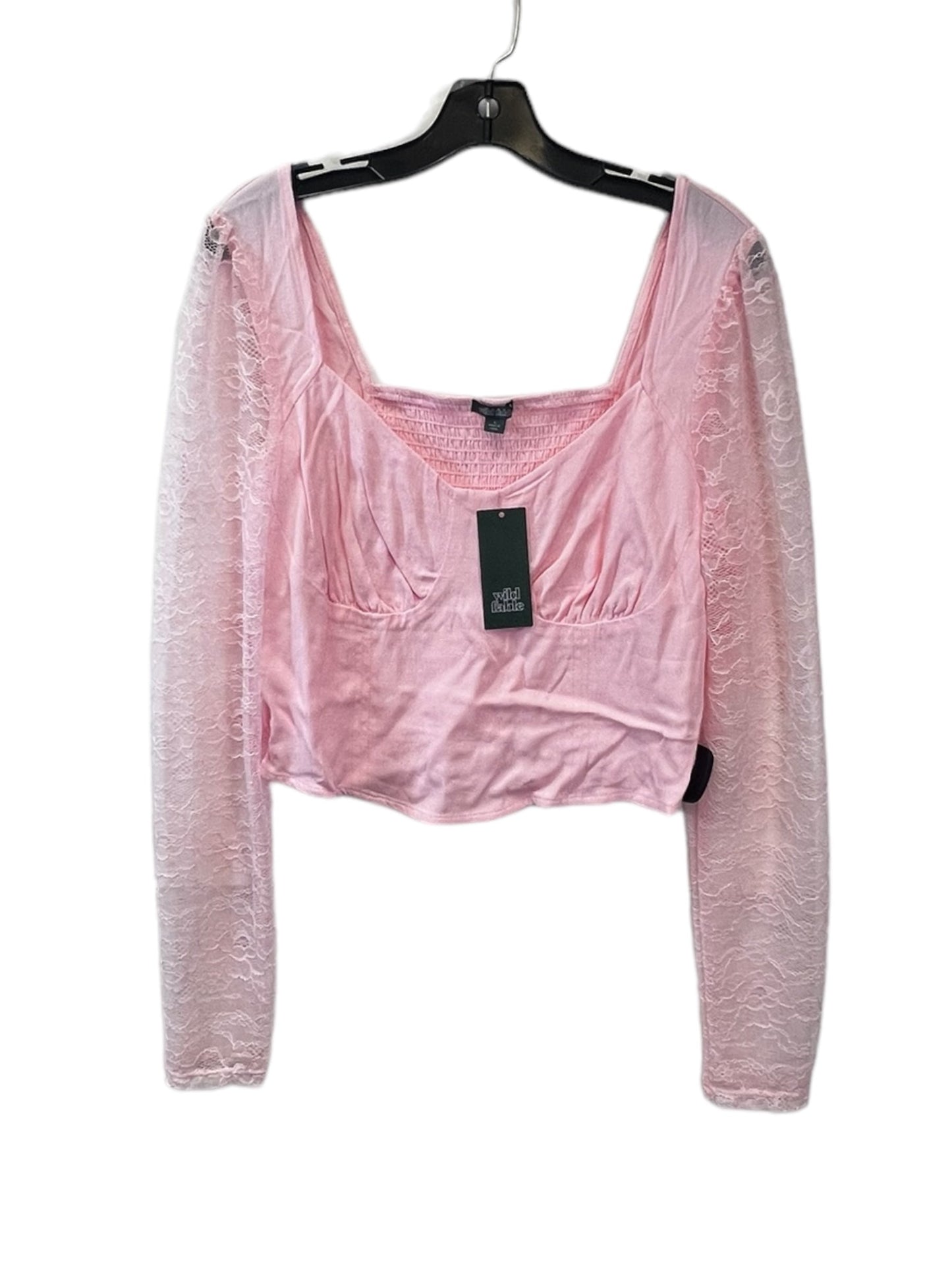 Pink Top Long Sleeve Wild Fable, Size S