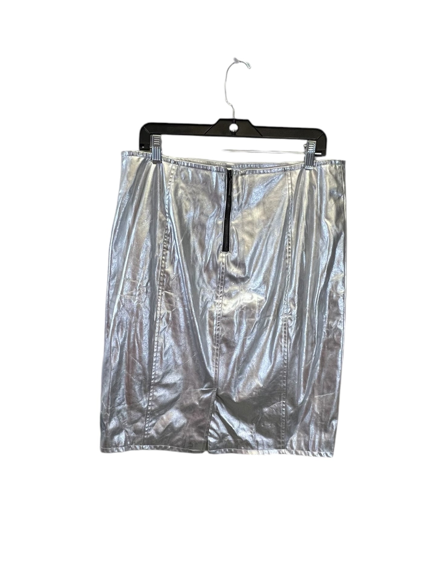 Skirt Midi By Jennifer Lopez In Silver, Size: Xl