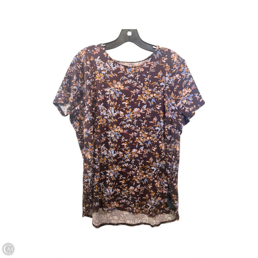 Top Short Sleeve By J. Jill In Brown, Size: L