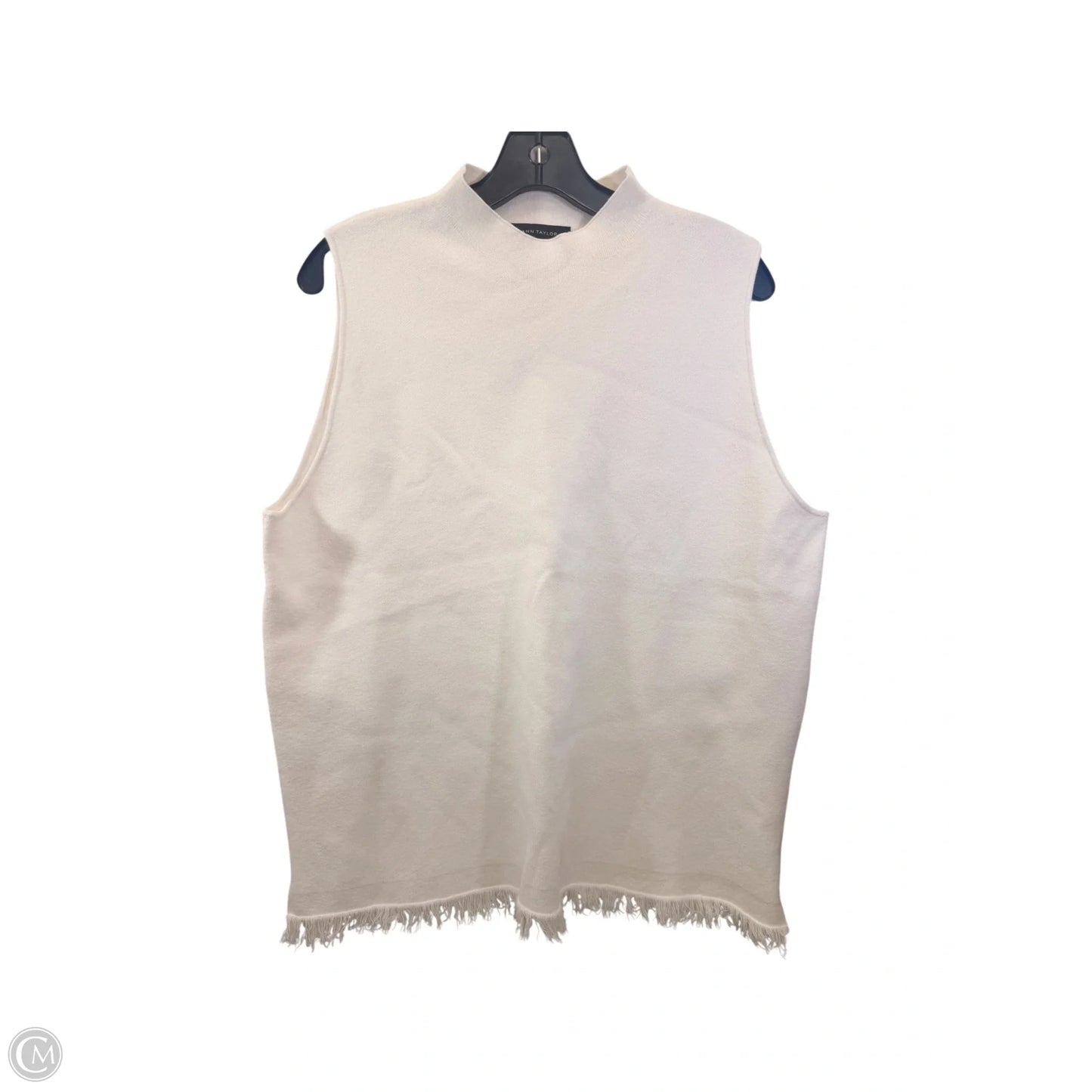 Top Sleeveless By Ann Taylor In Cream, Size: Xxl