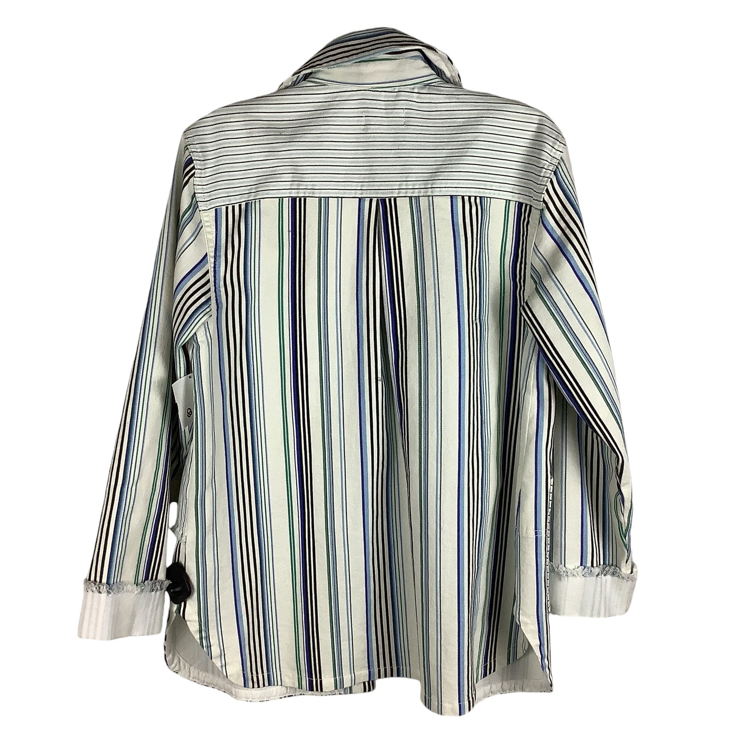 Jacket Shirt By Maeve In Striped Pattern, Size: M