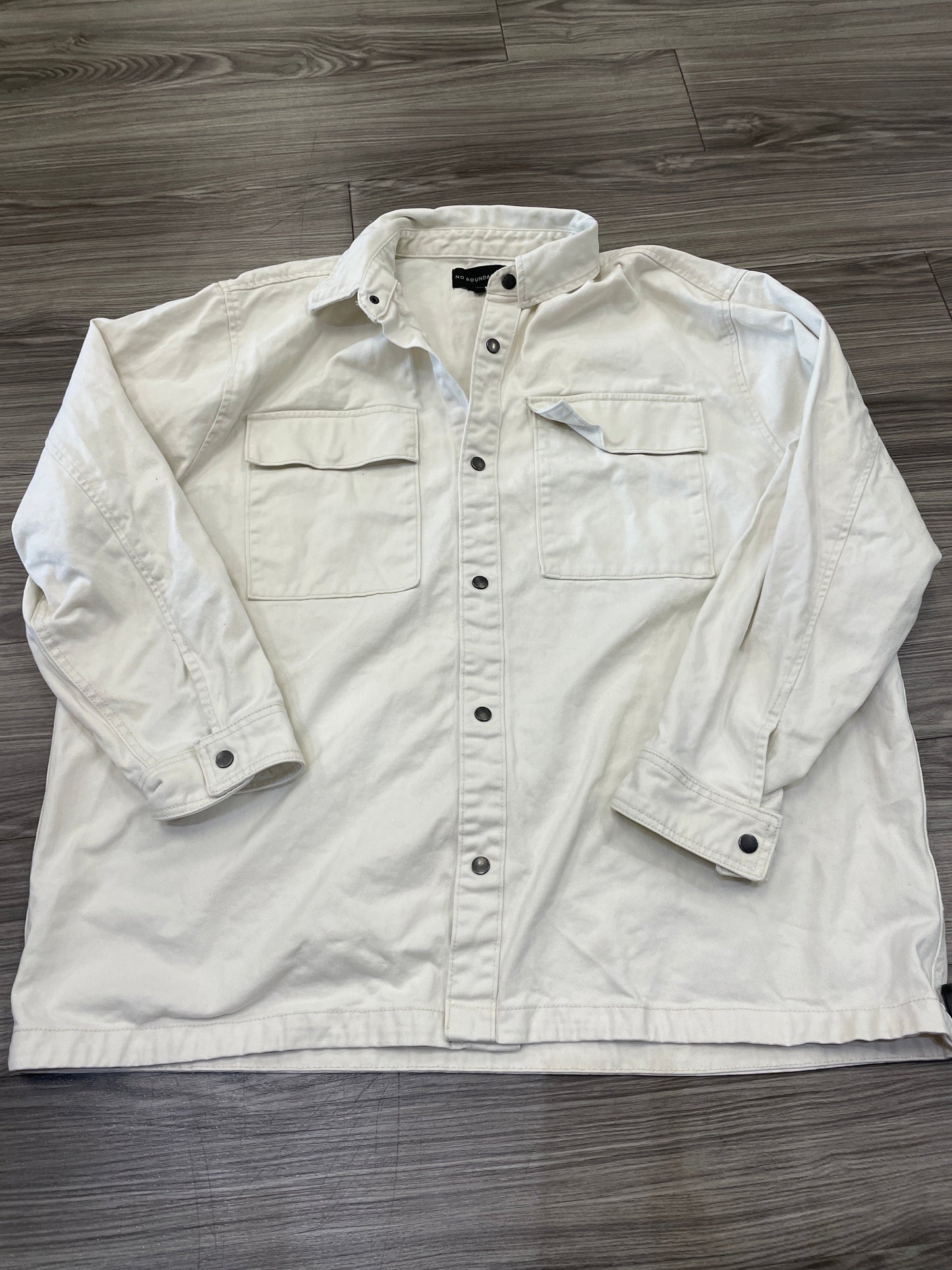 Cream Jacket Denim No Boundaries, Size 2x