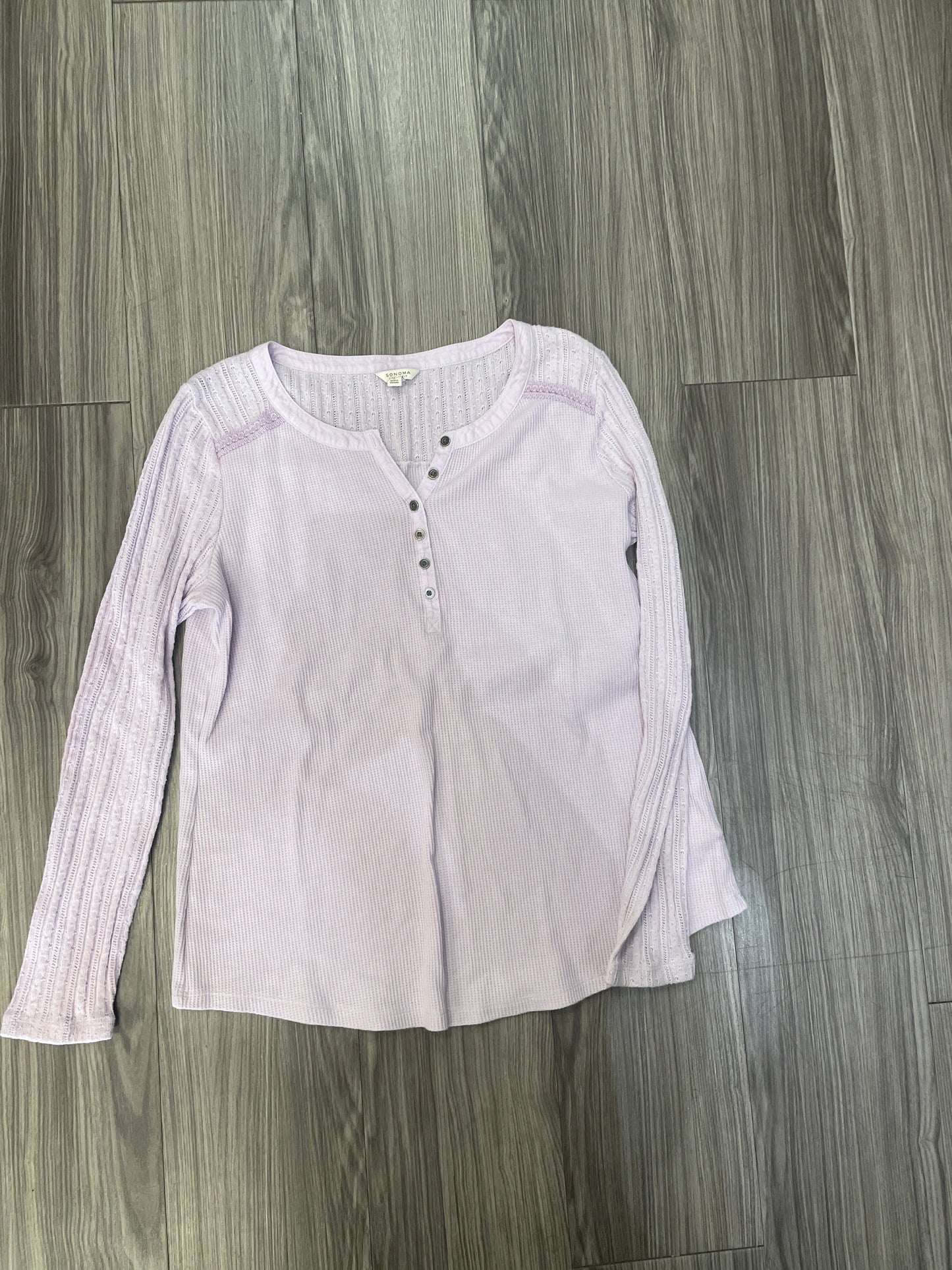 Top Long Sleeve By Sonoma In Purple, Size: L