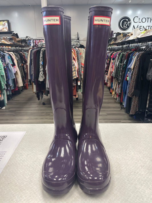 Boots Rain By Hunter In Purple, Size: 8