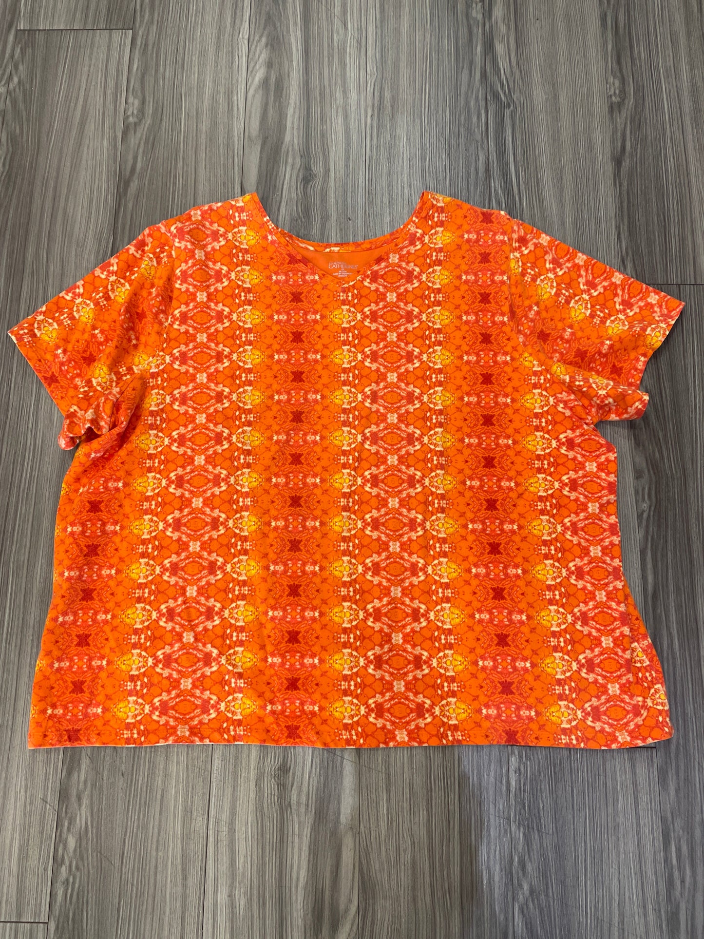 Orange Top Short Sleeve Catherines, Size 3x