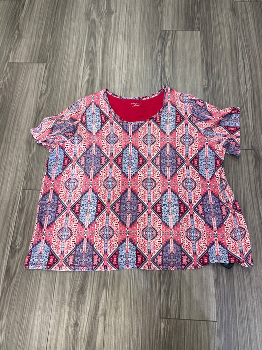 Multi-colored Top Short Sleeve Catherines, Size 3x