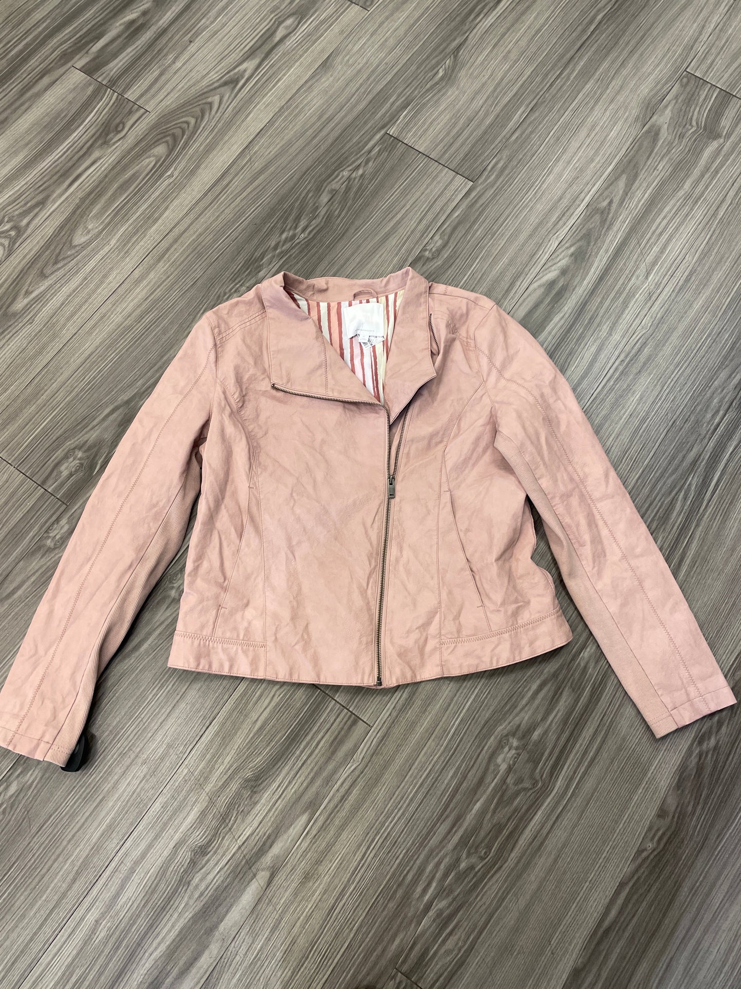 Jacket Leather By Anthropologie In Pink, Size: Xl