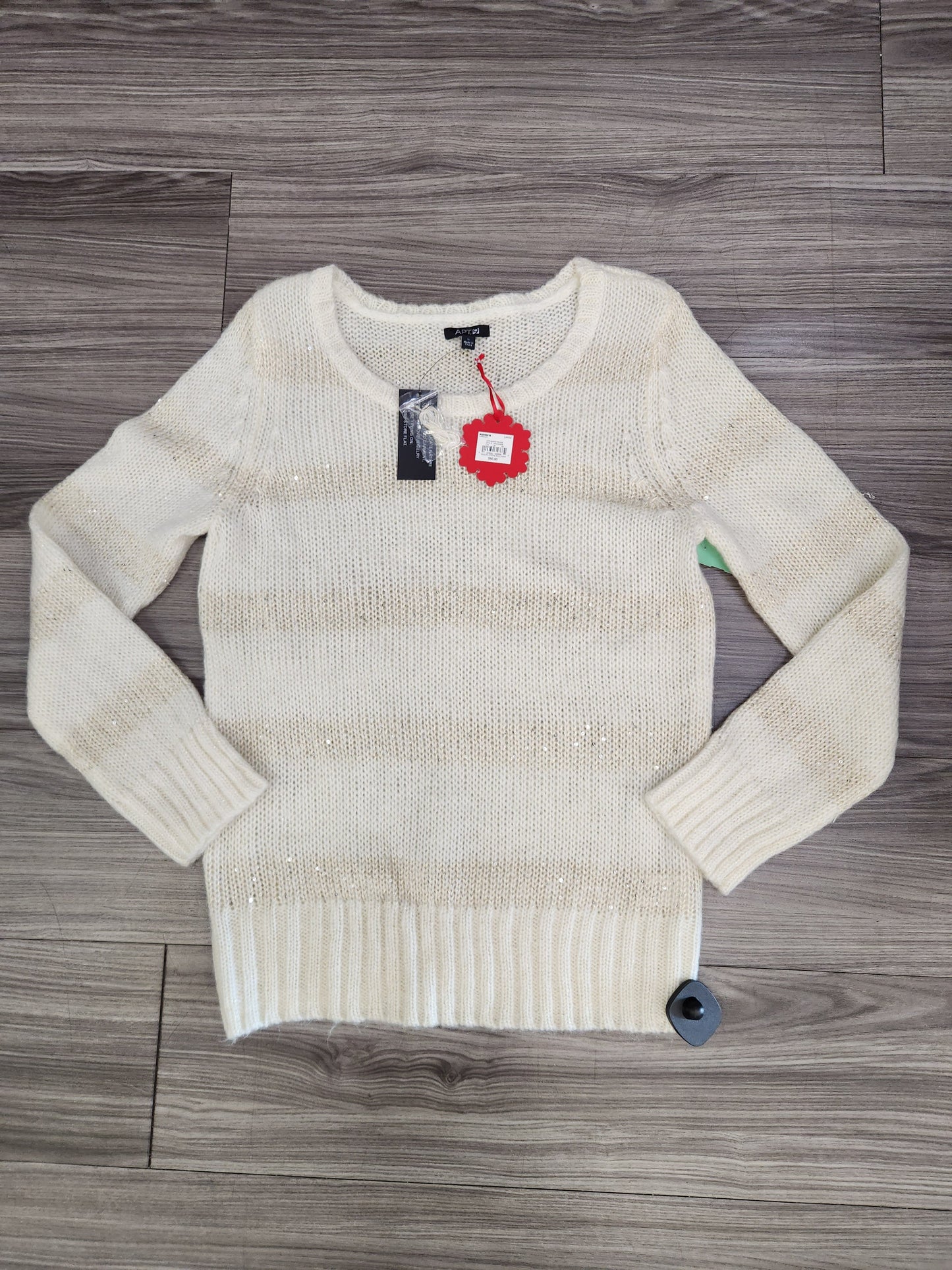 Sweater By Apt 9 In Cream, Size: L