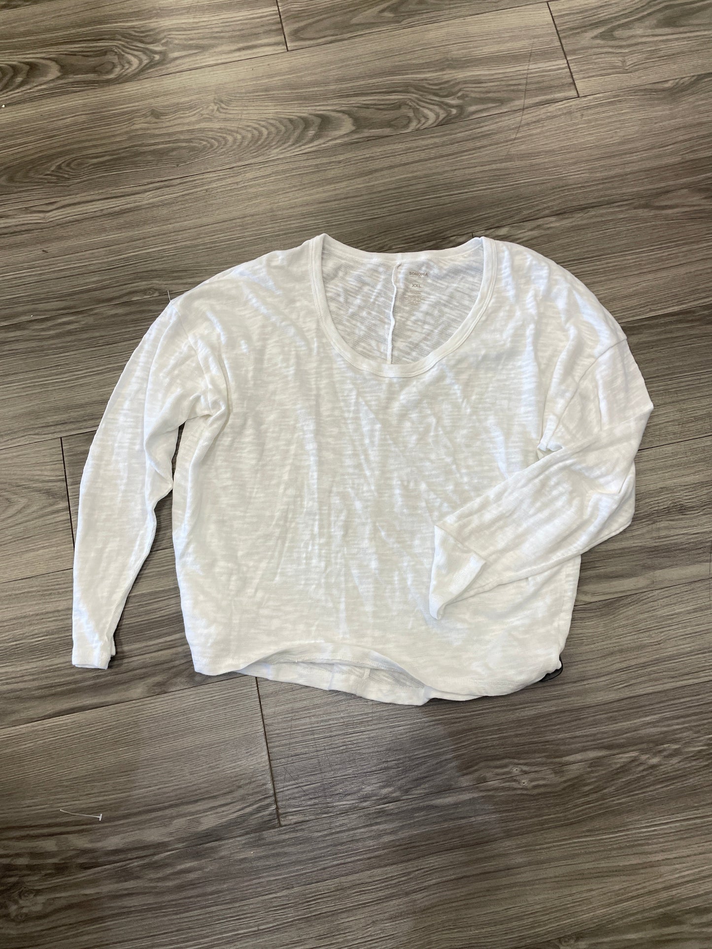 Top Long Sleeve By Sonoma In White, Size: 2x