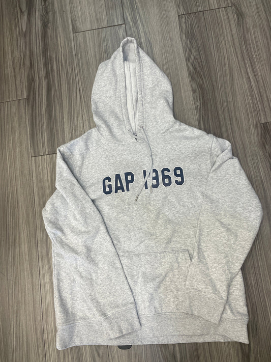 Sweatshirt Hoodie By Gap In Grey, Size: L