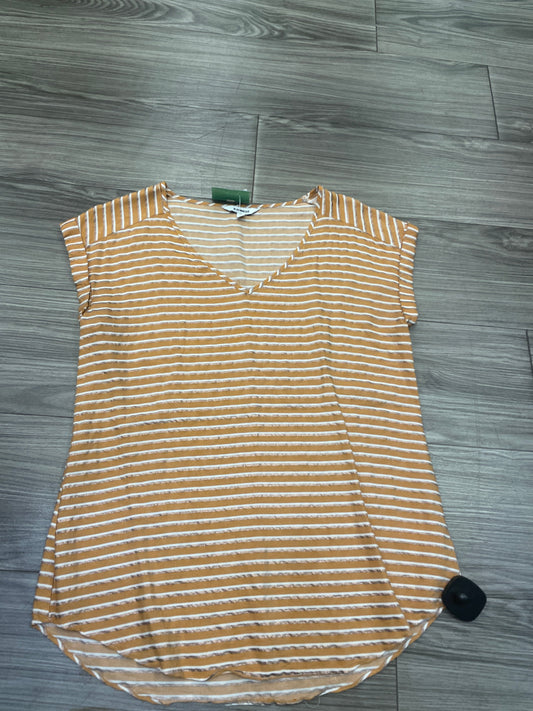 Blouse Short Sleeve By Express In Striped Pattern, Size: S