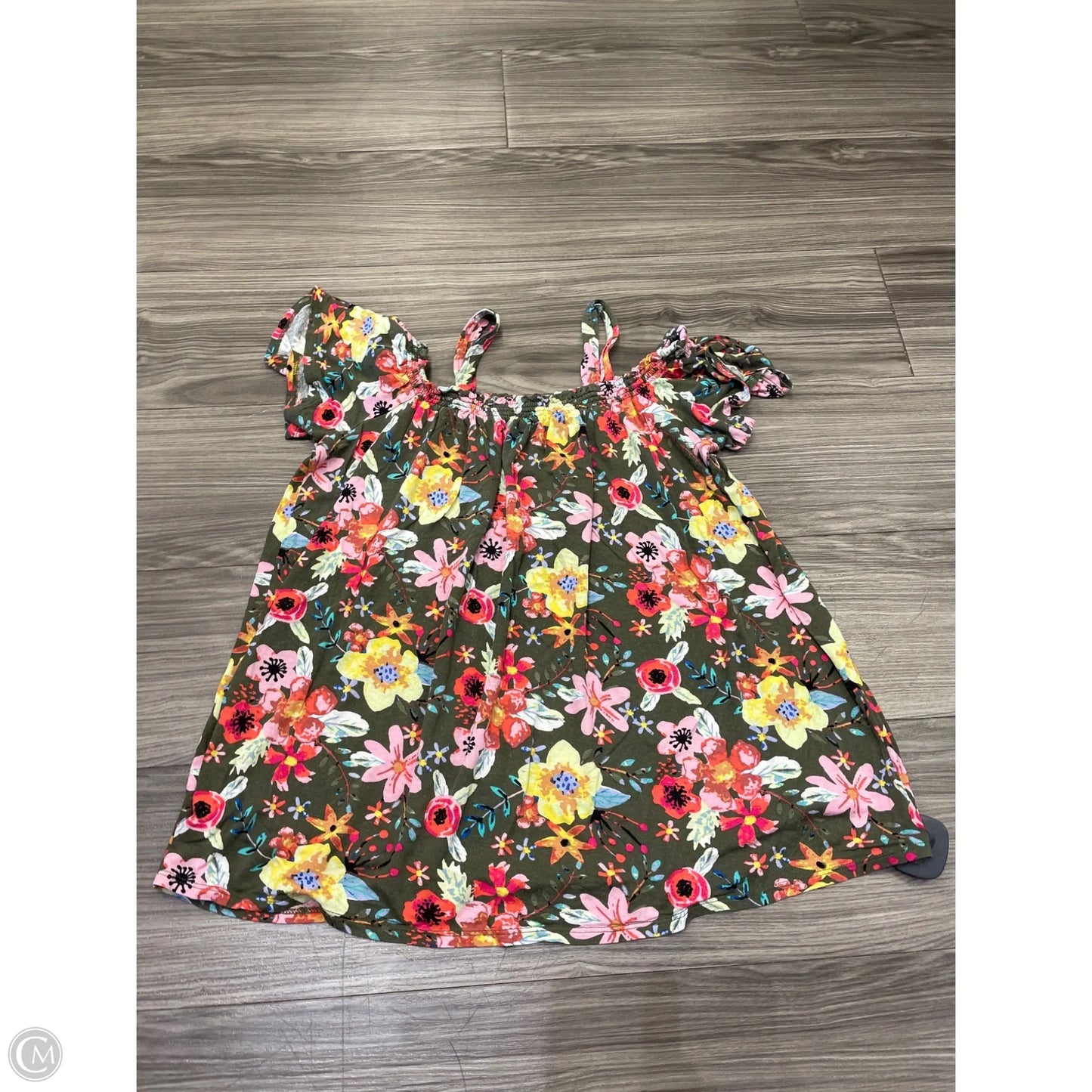 Top Short Sleeve By Time And Tru In Floral Print, Size: S