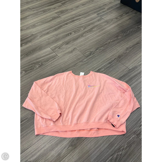 Sweatshirt Crewneck By Champion In Peach, Size: L