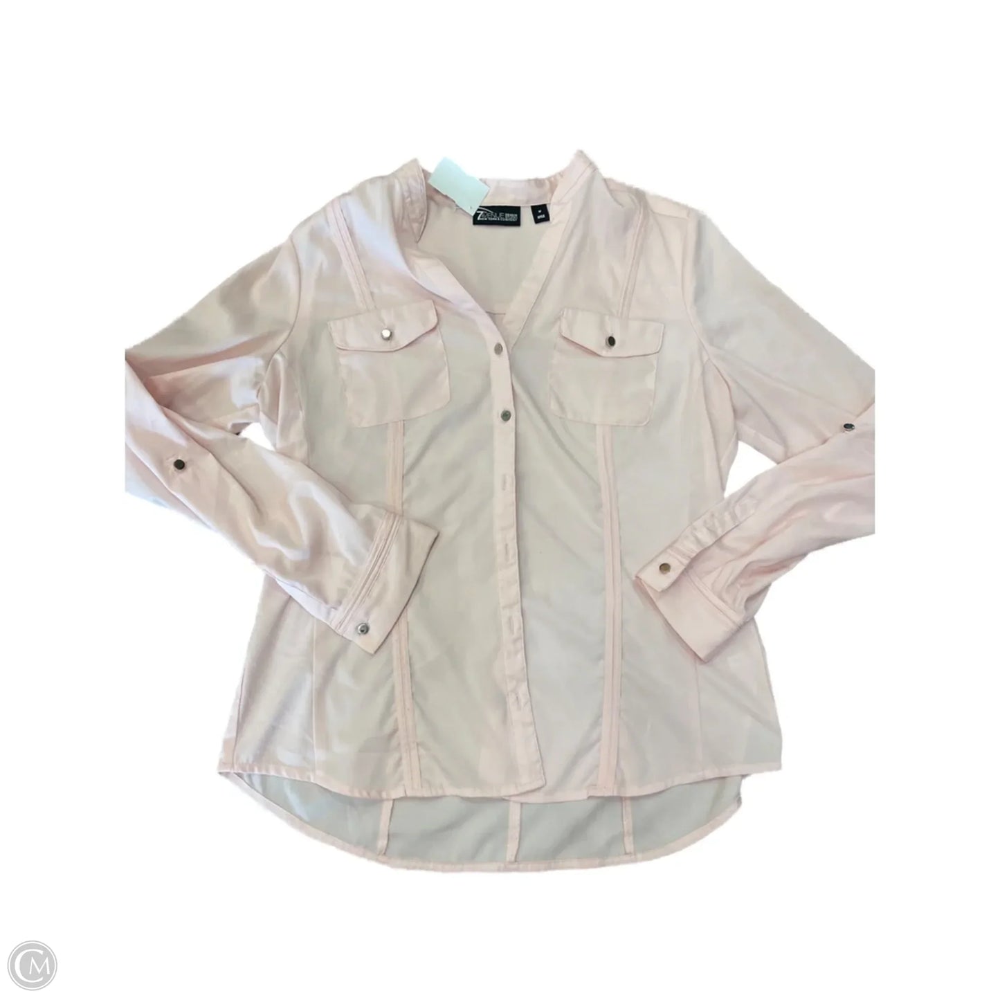 Blouse Long Sleeve By New York And Co In Pink, Size: M