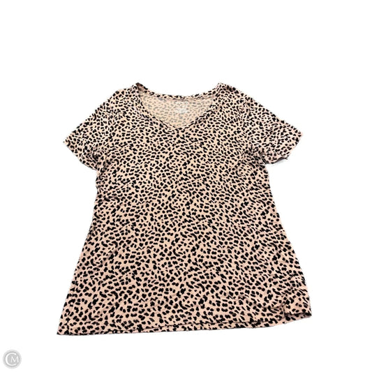 Top Short Sleeve By Apt 9 In Animal Print, Size: L