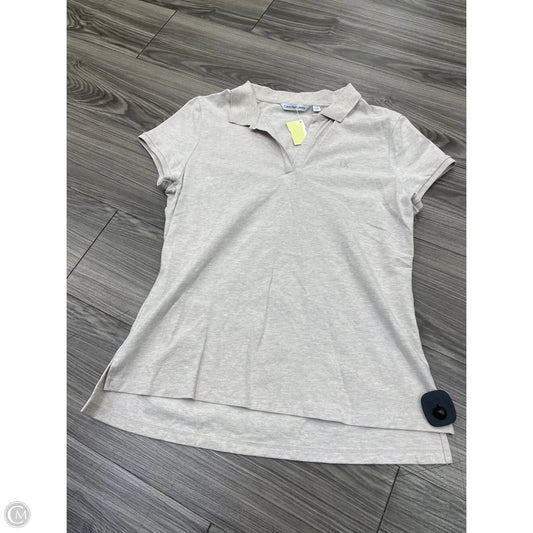 Top Short Sleeve By Calvin Klein In Tan, Size: Xl