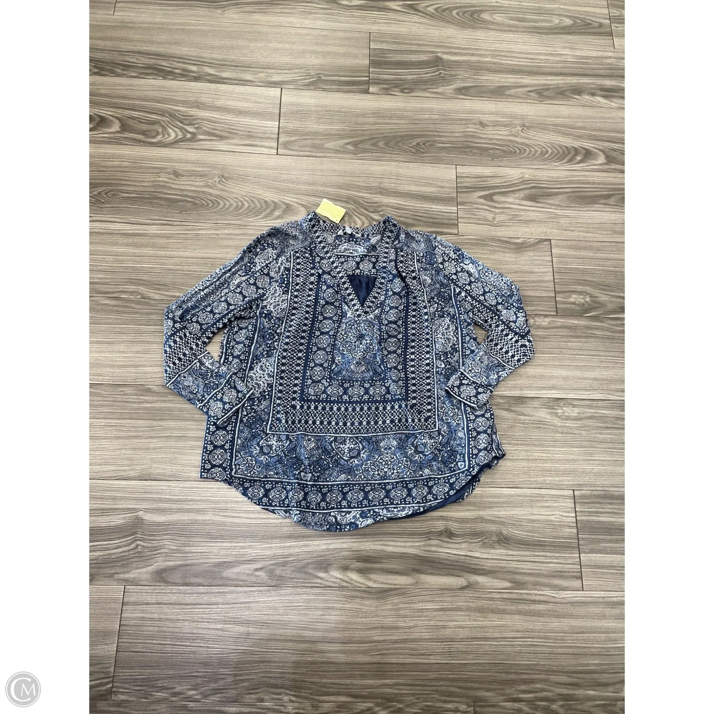 Top Long Sleeve By Lucky Brand In Blue, Size: Xl
