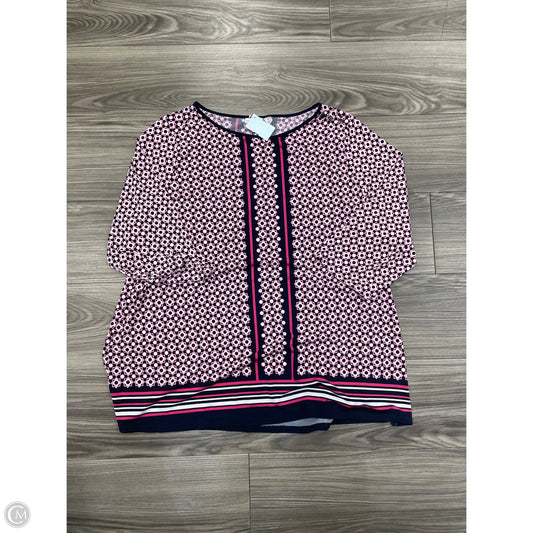 Top 3/4 Sleeve By Croft And Barrow In Multi-colored, Size: 1x