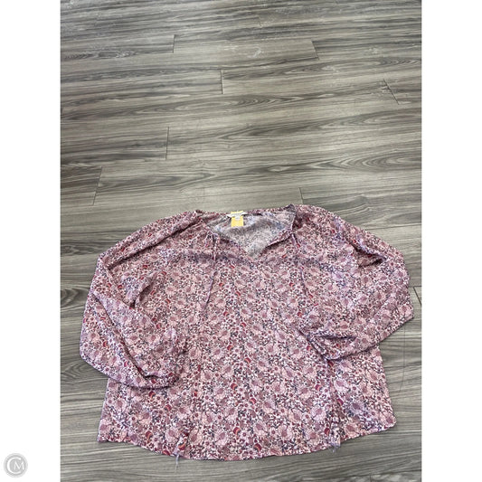 Blouse Long Sleeve By Liverpool In Floral Print, Size: M
