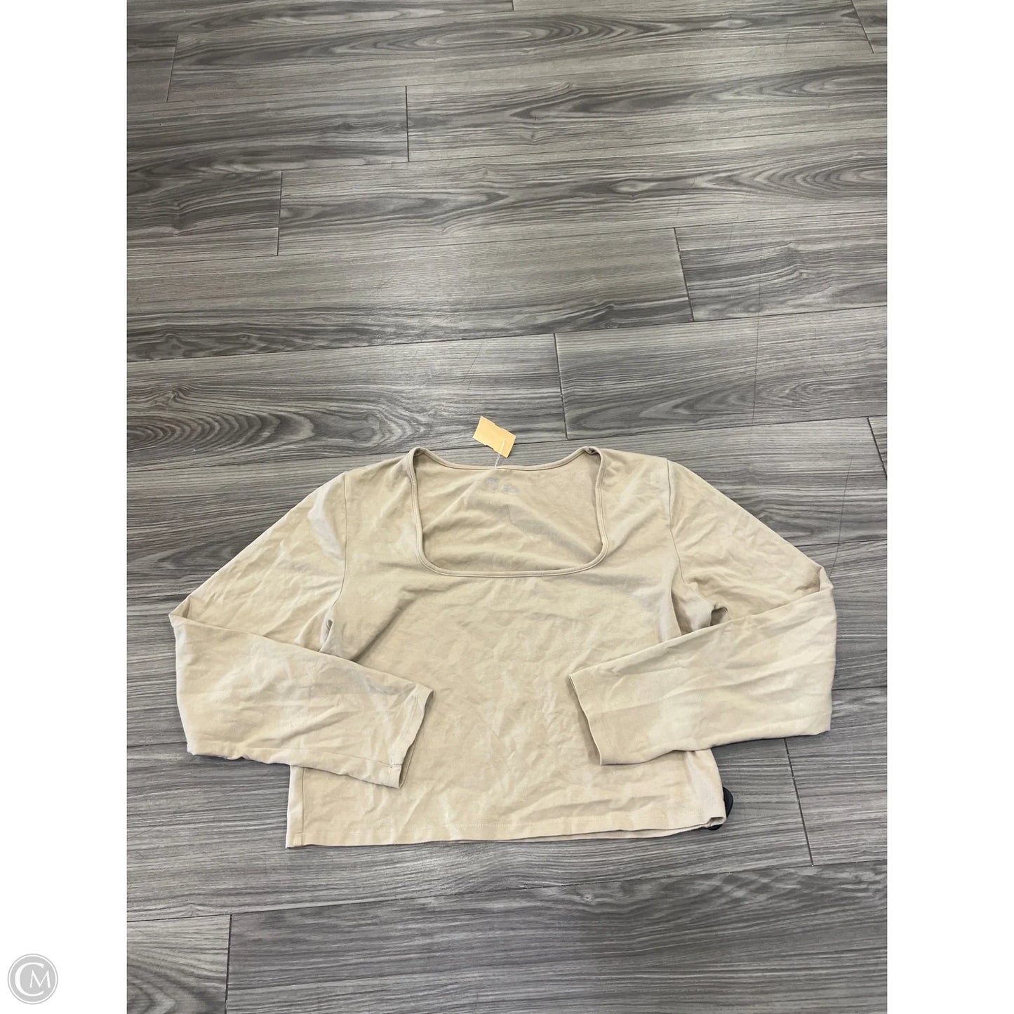 Top Long Sleeve Basic By Aerie In Tan, Size: Xl