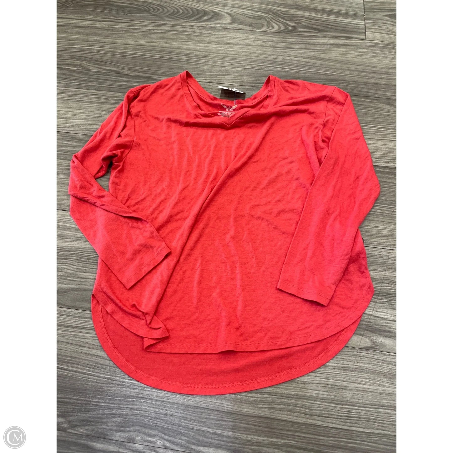 Top Long Sleeve Basic By Faded Glory In Orange, Size: M