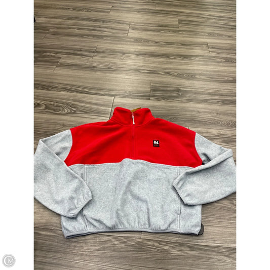 Sweatshirt Collar By Old Navy In Grey & Red, Size: S