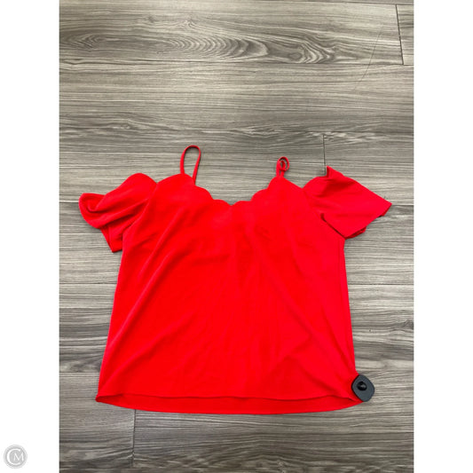 Top Short Sleeve By Monteau In Red, Size: L