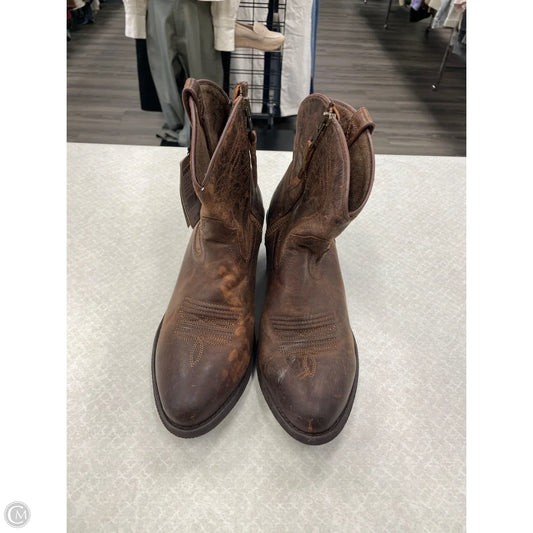 Boots Ankle Heels By Ariat In Brown, Size: 9