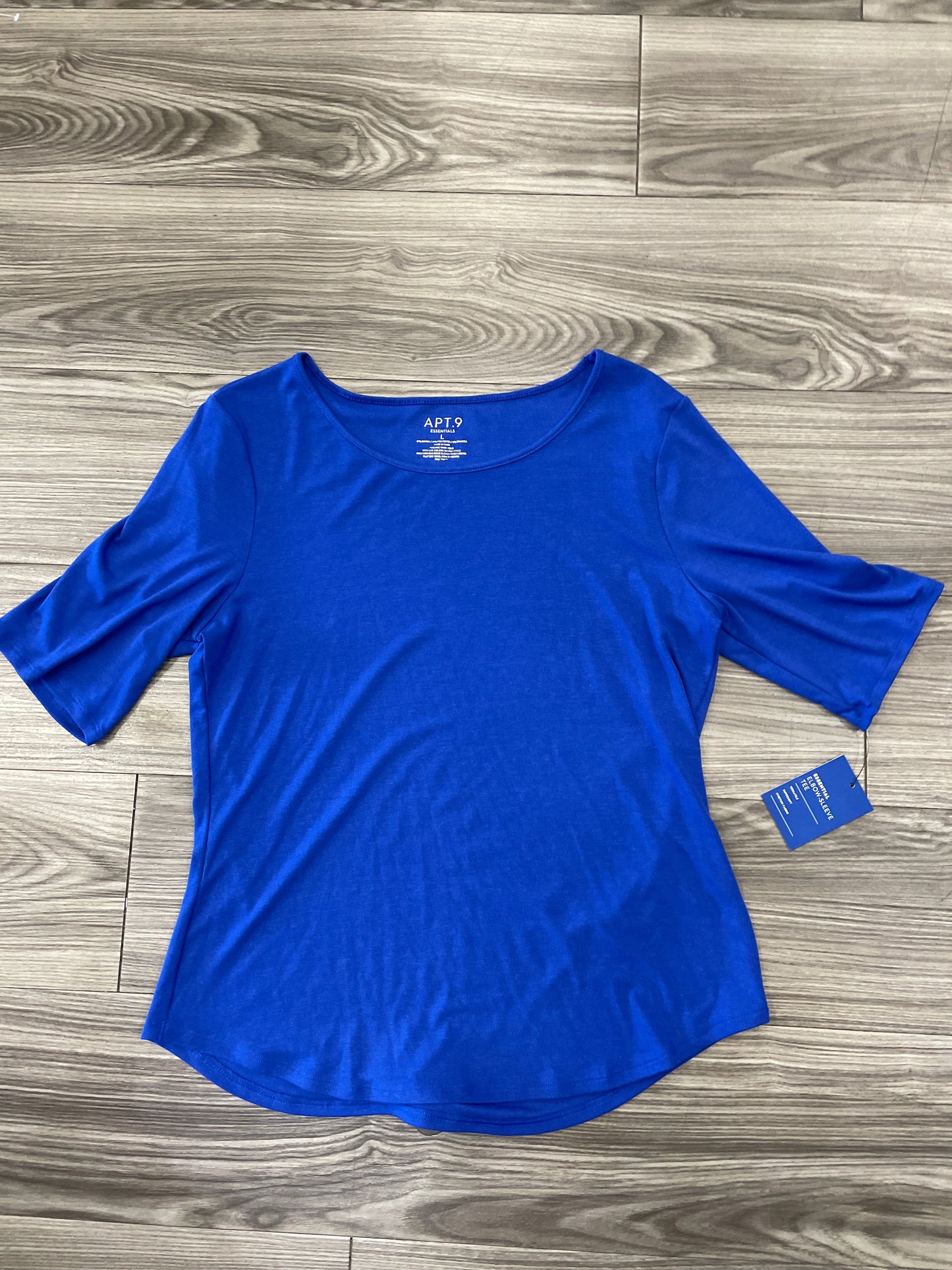 Top Short Sleeve By Apt 9 In Blue, Size: L