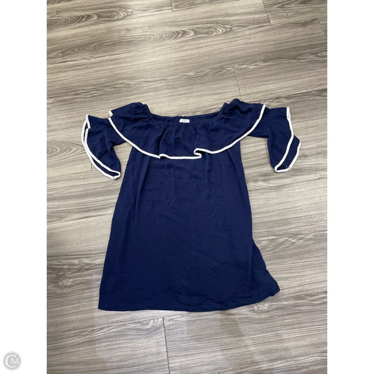 Top Short Sleeve By New York And Co In Blue & White, Size: Xs