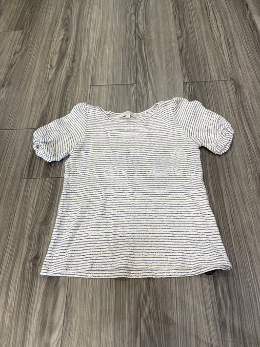 Striped Pattern Top Short Sleeve Loft, Size S