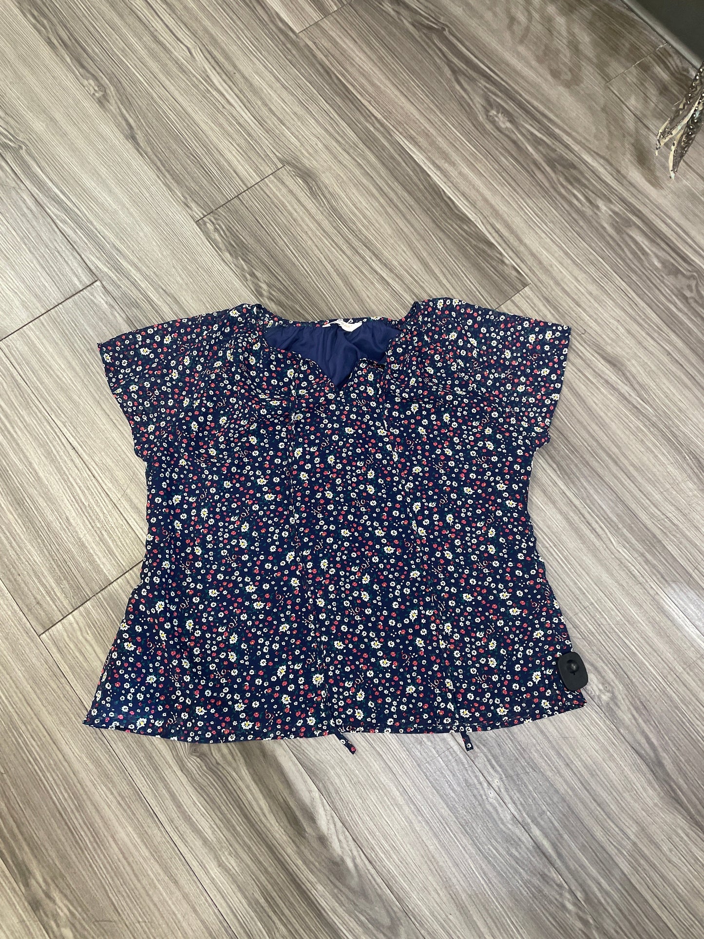 Floral Print Top Short Sleeve Clothes Mentor, Size Xl