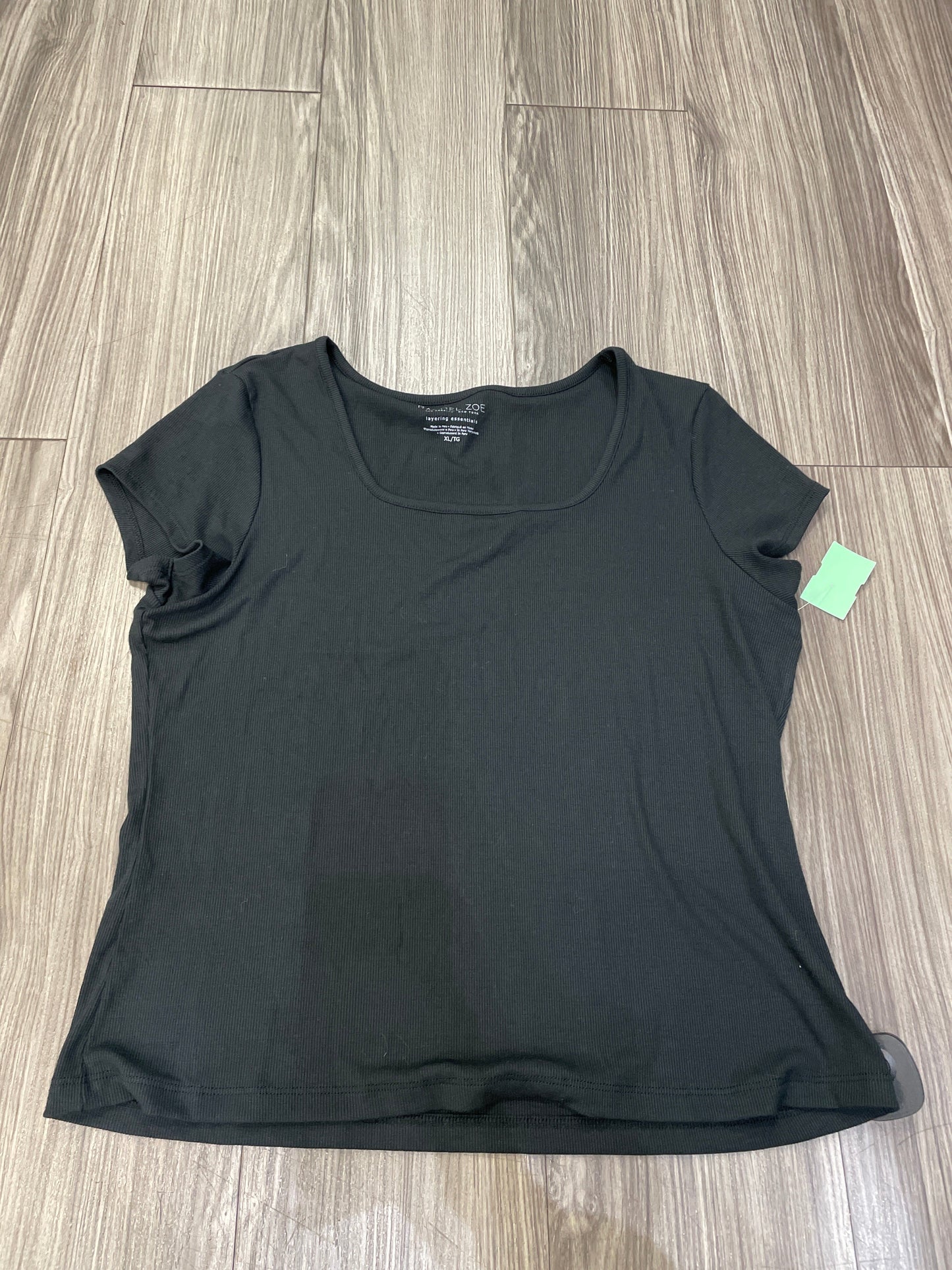 Black Top Short Sleeve Rachel Zoe, Size Xl