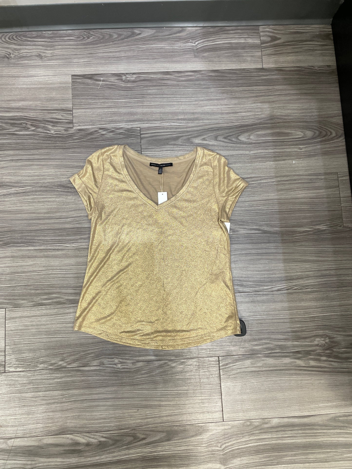 Top Short Sleeve By White House Black Market In Gold, Size: Xs