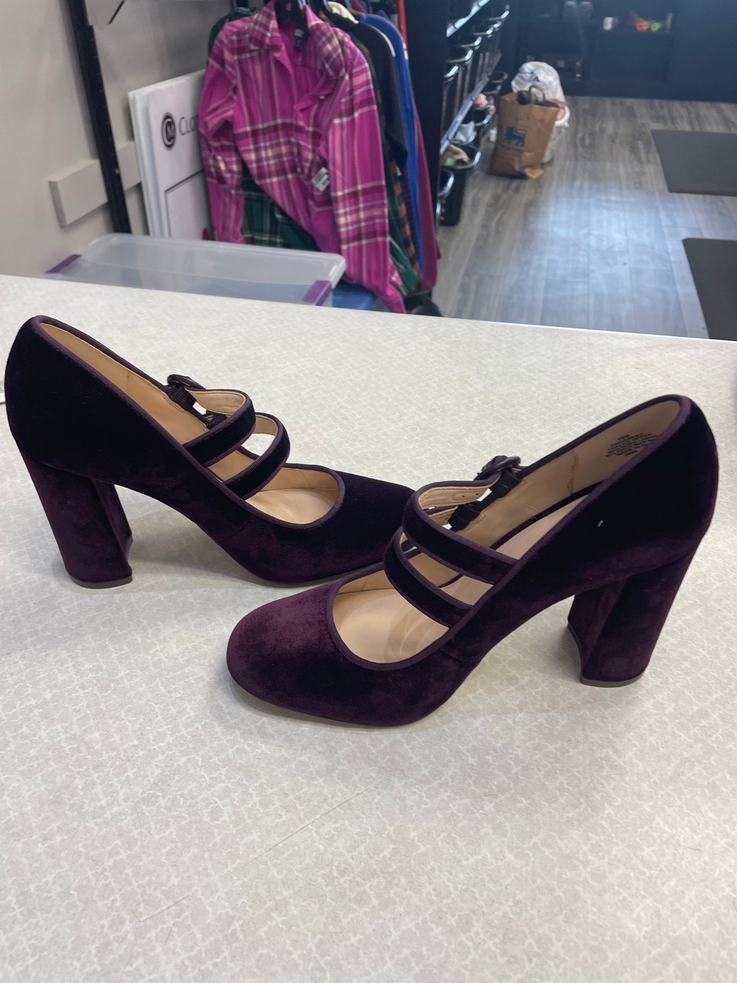 Shoes Heels Block By Nine West In Purple, Size: 6.5