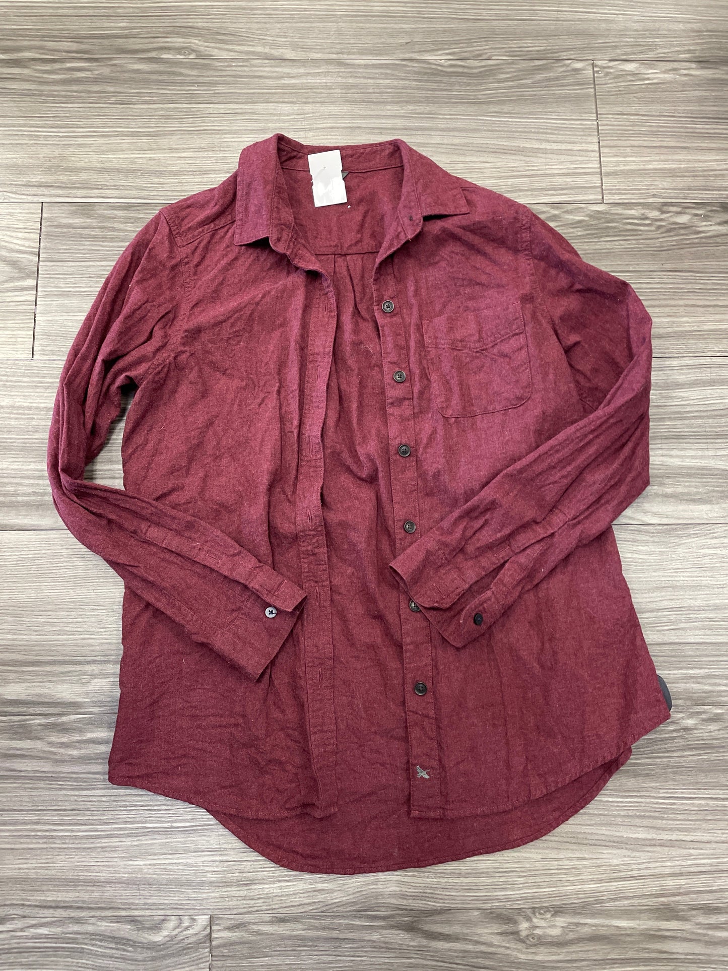 Top Long Sleeve By Eddie Bauer In Maroon, Size: M