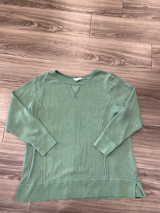 Top Long Sleeve By Time And Tru In Green, Size: Xxl