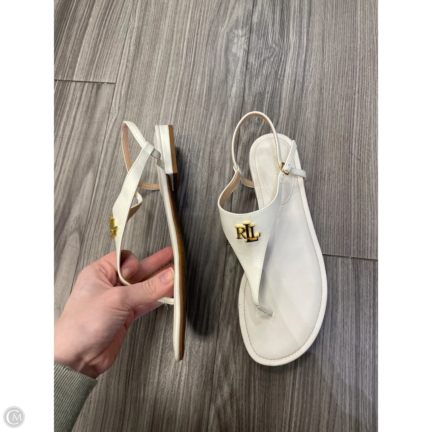 Sandals Flip Flops By Ralph Lauren In Cream, Size: 9