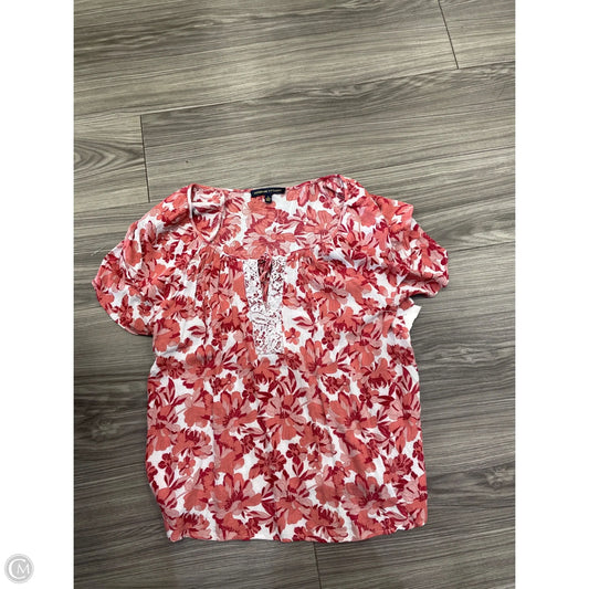 Blouse Short Sleeve By Adrienne Vittadini In Red, Size: 1x